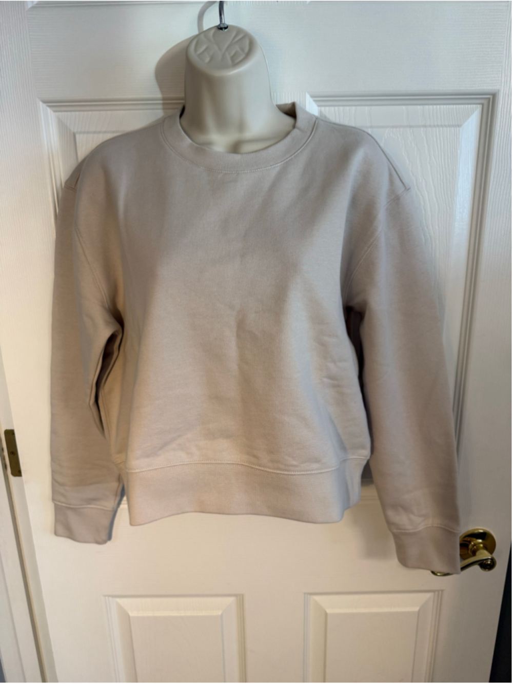 Organic Basics Boxy Crewneck Sweatshirt - Beige Sand - Size S - UNWORN